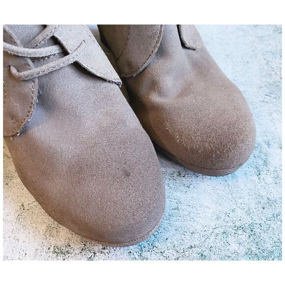 Dolce Vita "Pace" Tan Suede Booties Wedge Heel Lace-Up Women's Size 9.5 - Picture 5 of 10